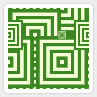 Green Square in Square Neo Geometric Pattern Magnet